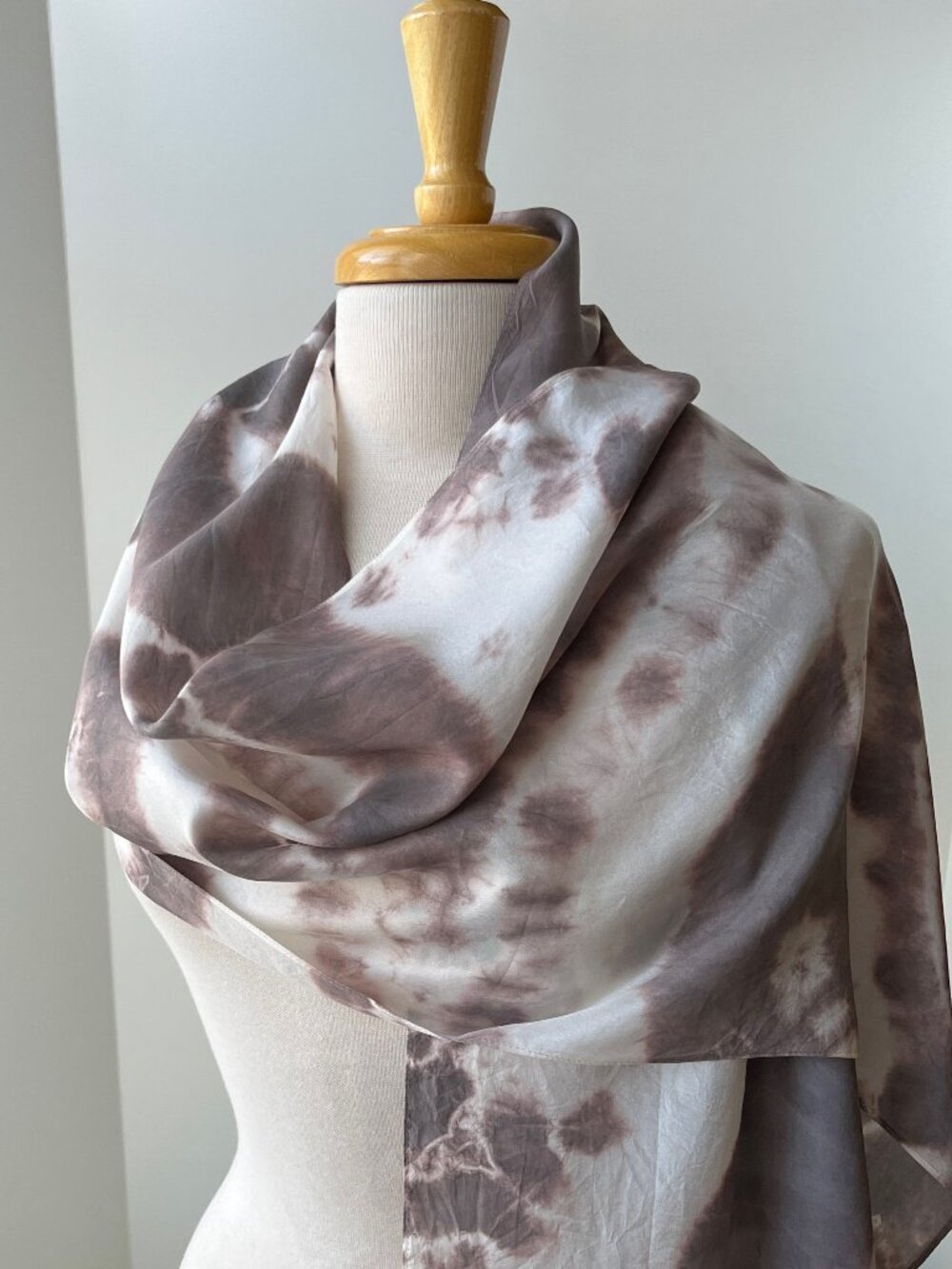 Hand Dyed Pure Silk Artist Made Scarf, Shibori Inspired, One of a Kind